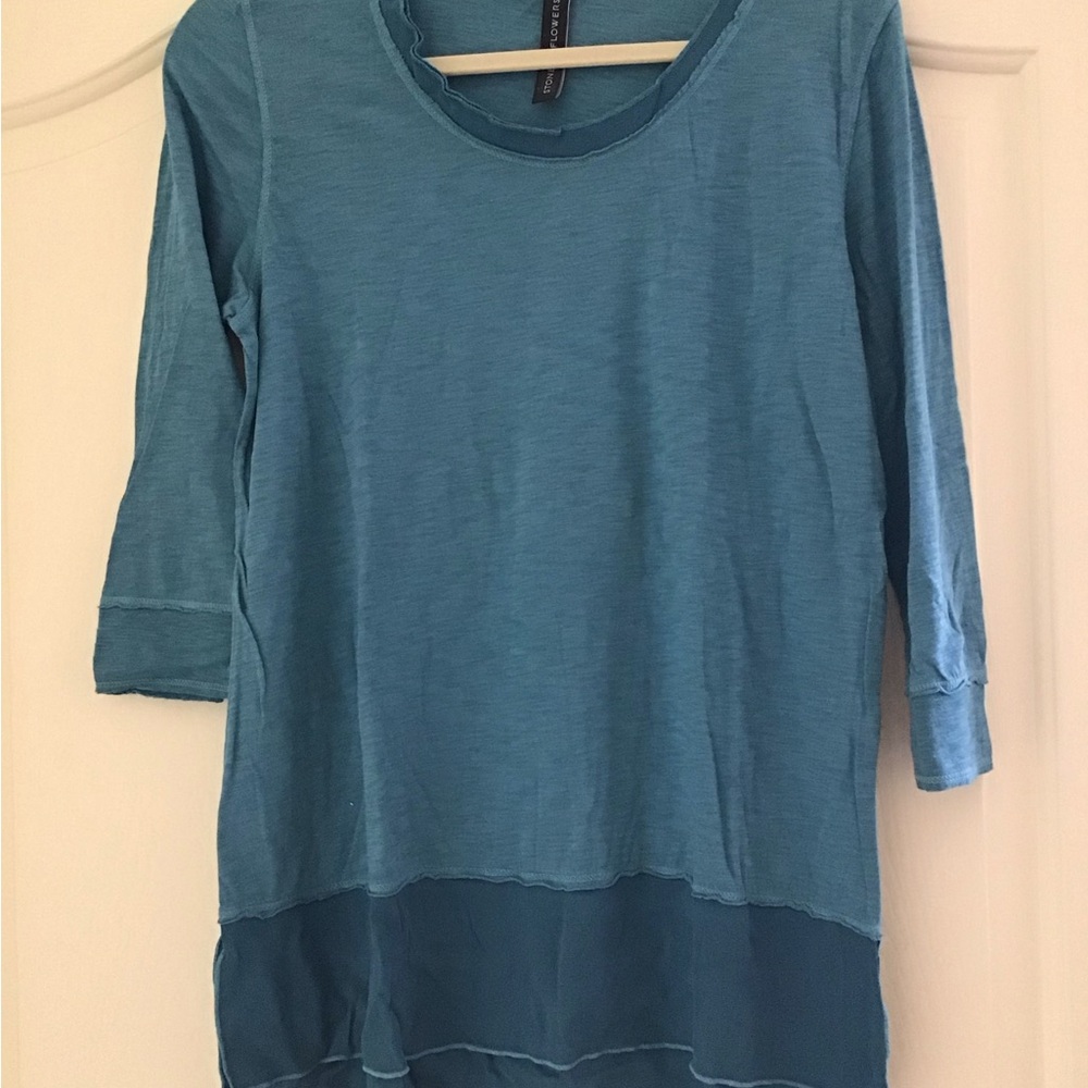 Elegant Teal Long Sleeve Women's Top